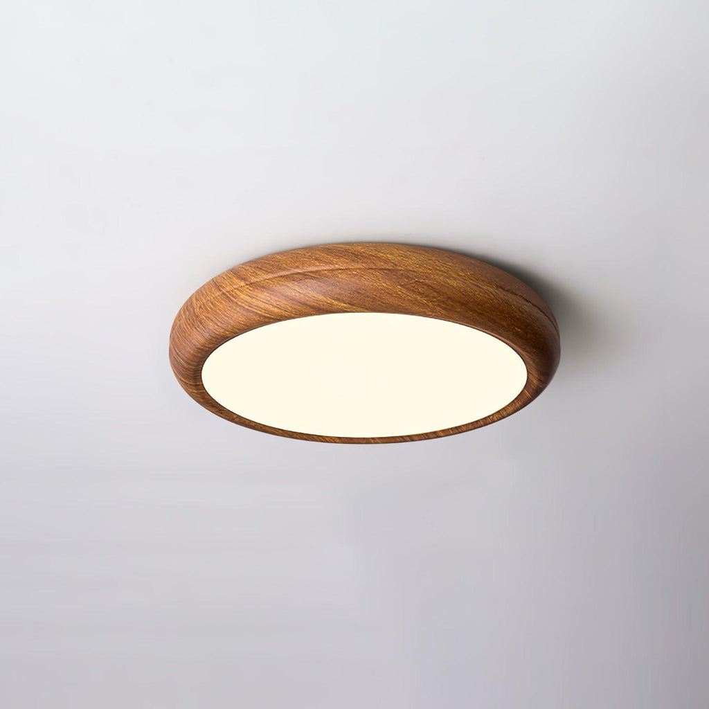 Lampa Sufitowa Drewniana Okrągła LED