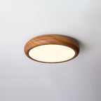 Lampa Sufitowa Drewniana Okrągła LED
