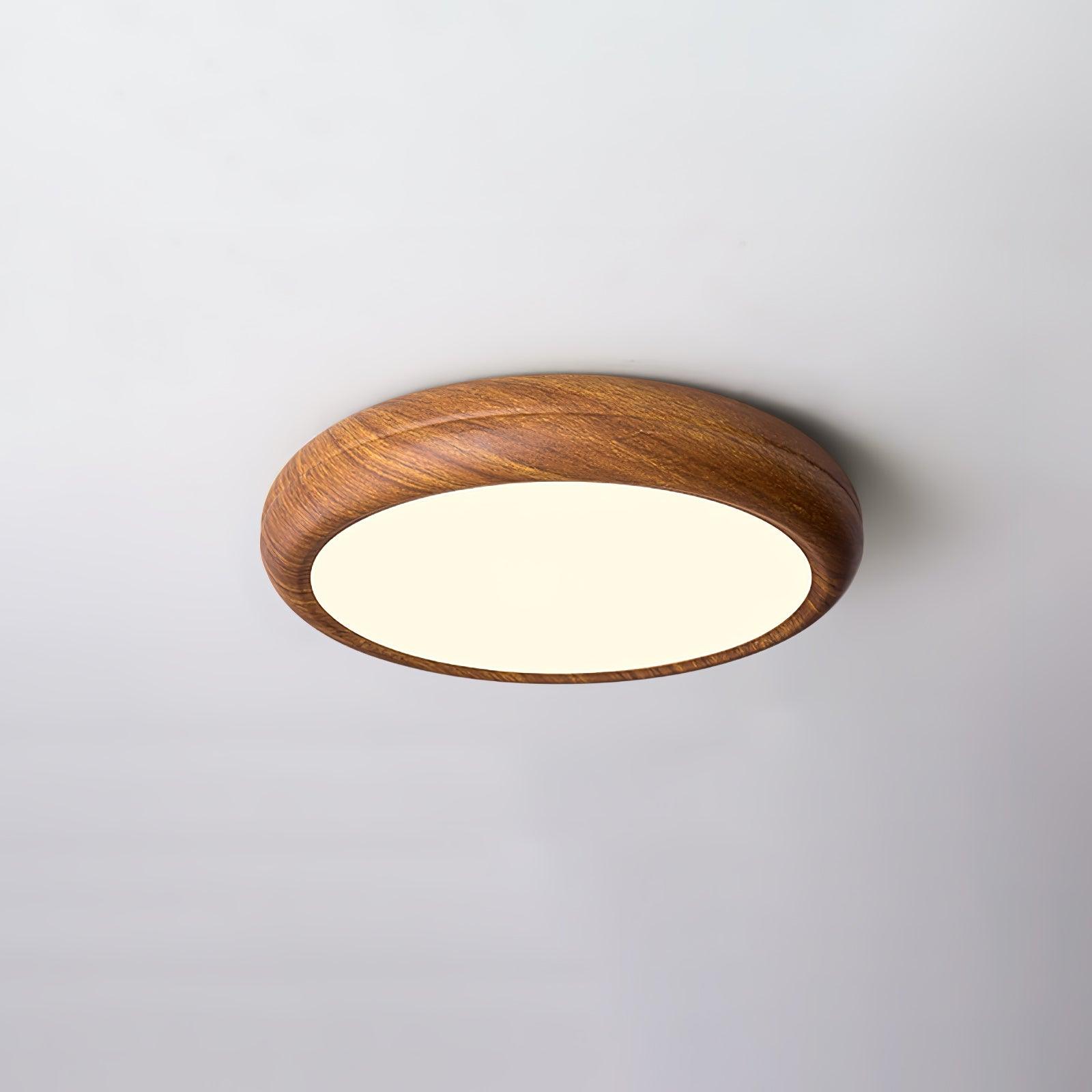 Lampa Sufitowa Drewniana Okrągła LED