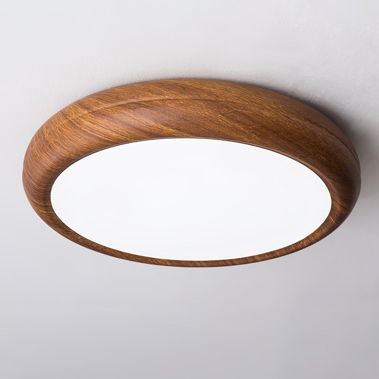Lampa Sufitowa Drewniana Okrągła LED