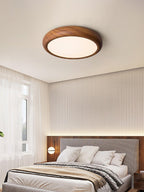 Lampa Sufitowa Drewniana Okrągła LED