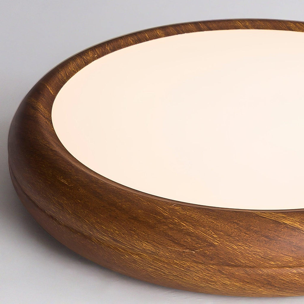 Lampa Sufitowa Drewniana Okrągła LED