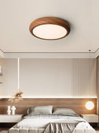 Lampa Sufitowa Drewniana Okrągła LED