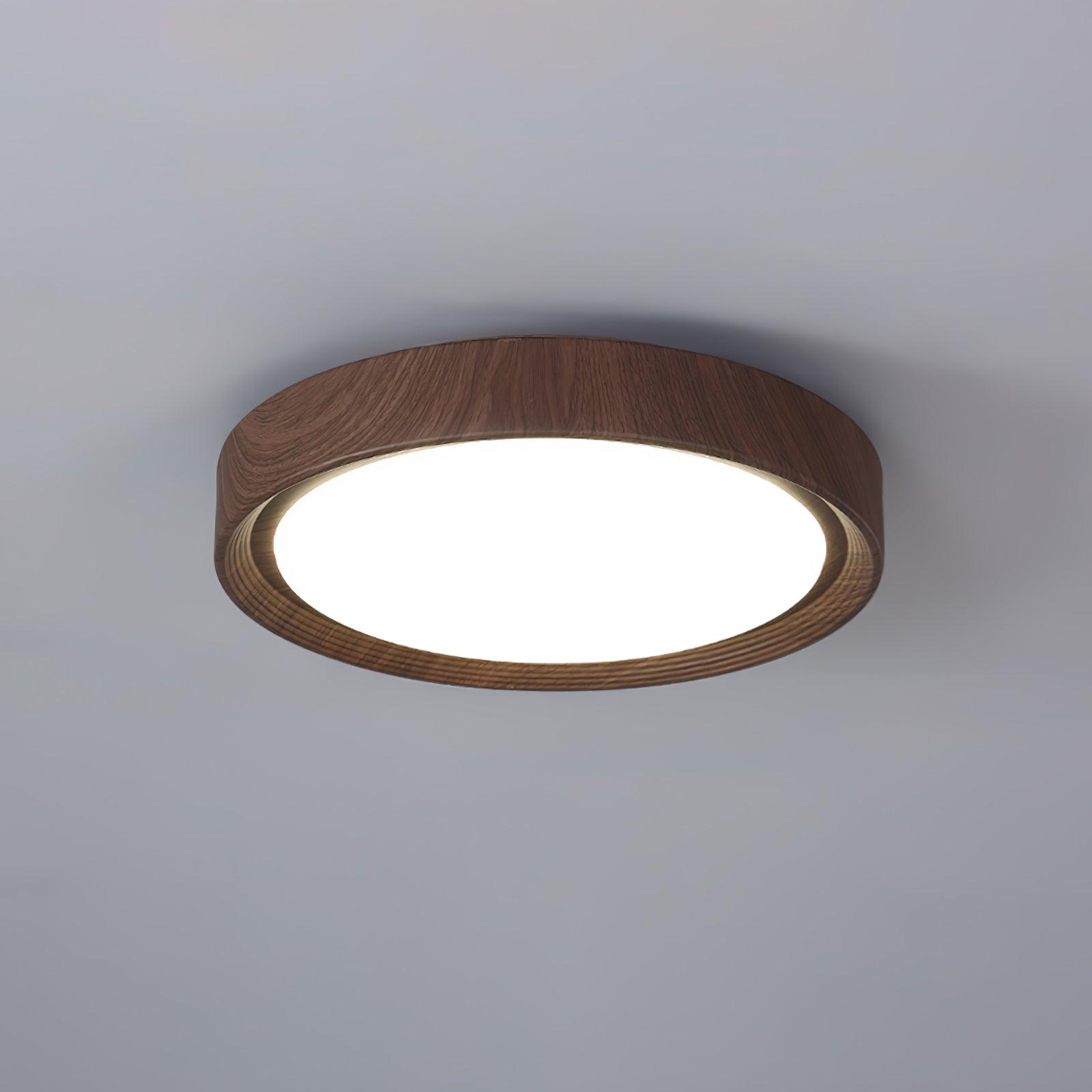 Lampa Sufitowa Drewniana Okrągła LED