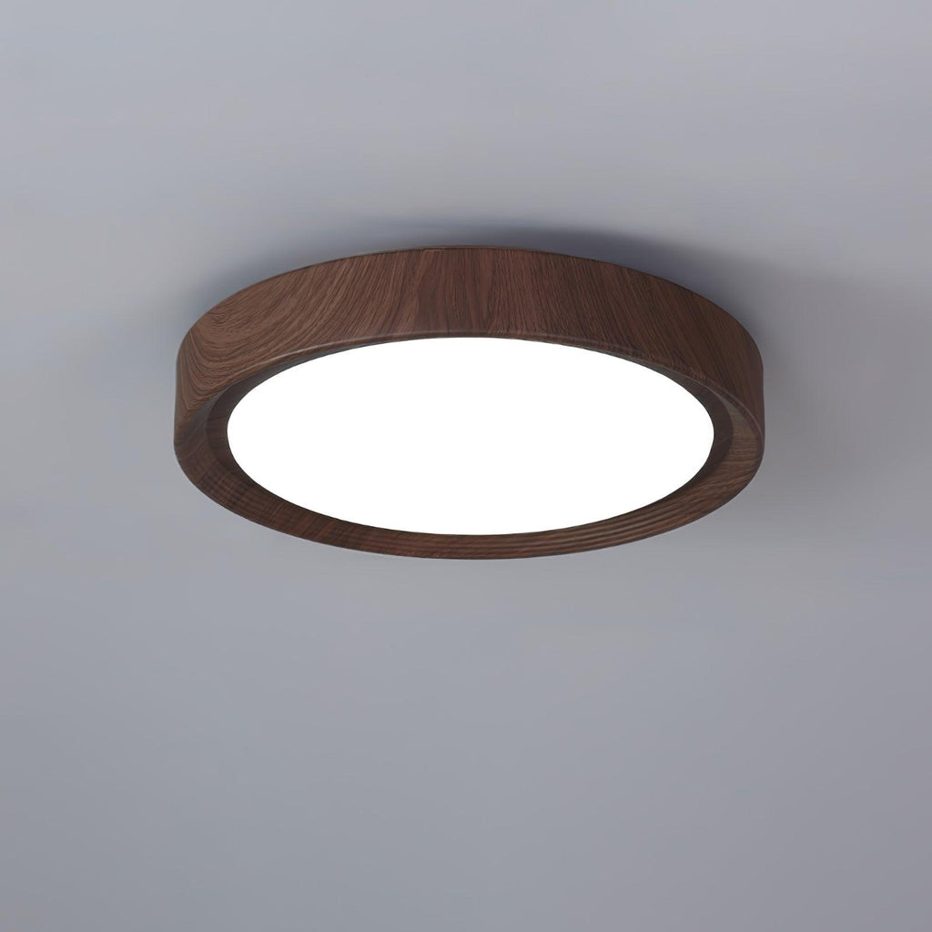 Lampa Sufitowa Drewniana Okrągła LED