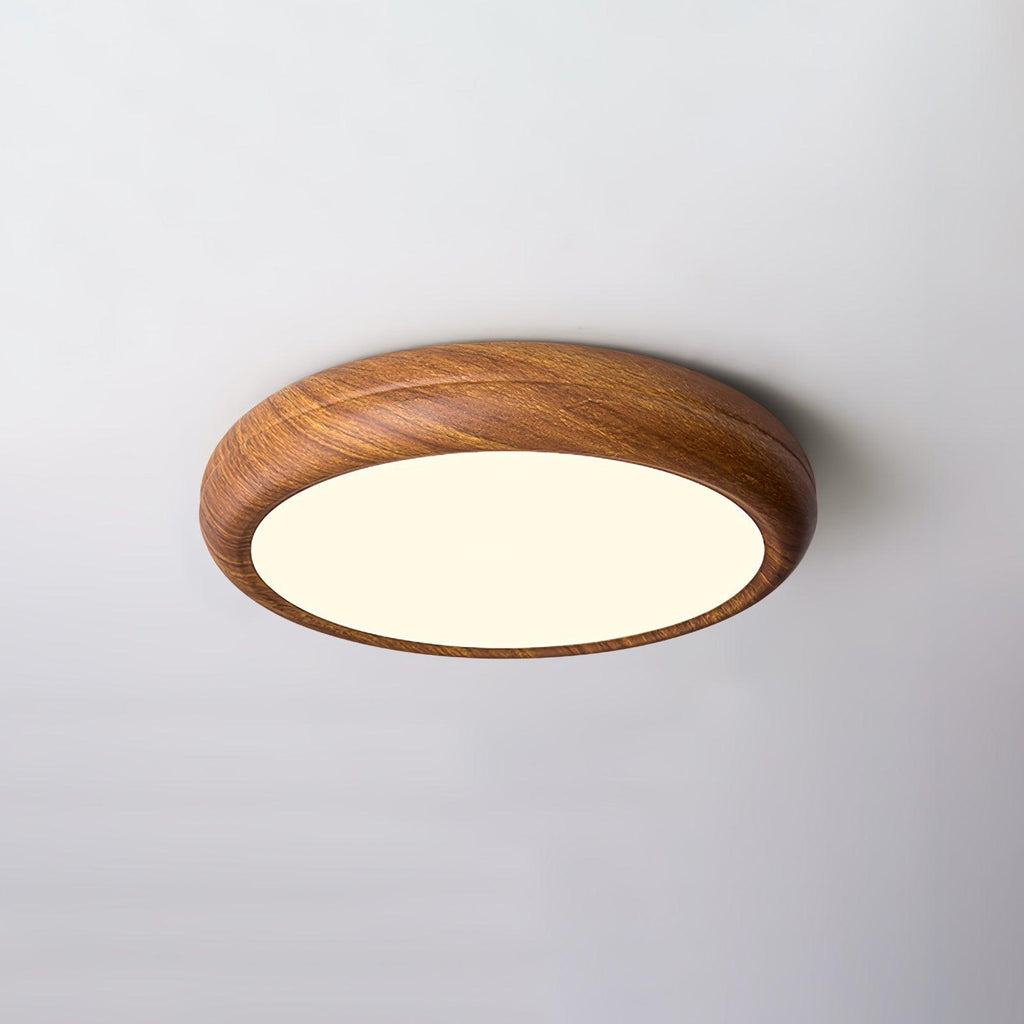 Lampa Sufitowa Drewniana Okrągła LED