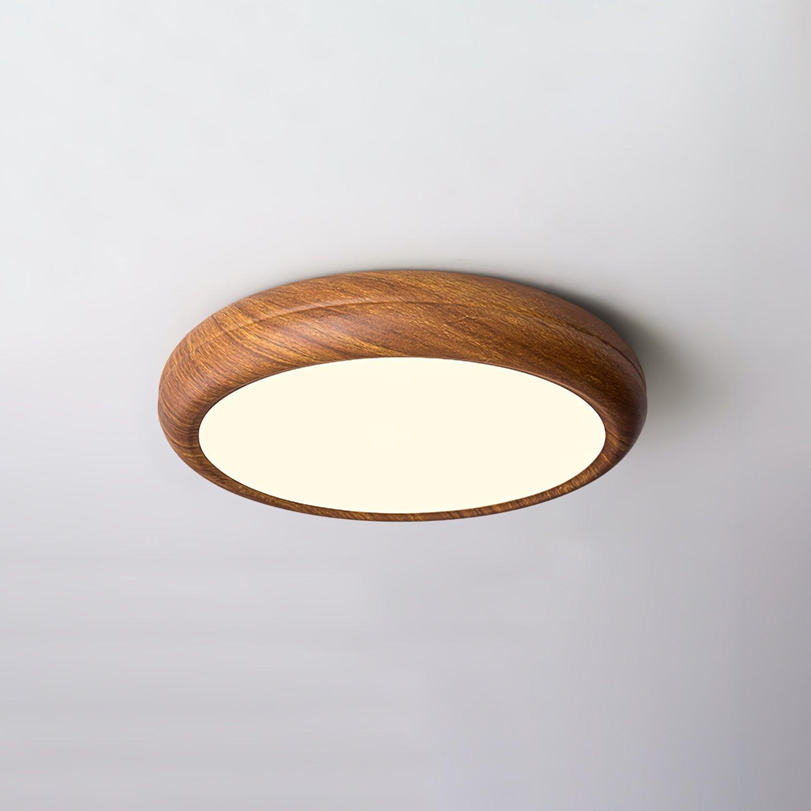 Lampa Sufitowa Drewniana Okrągła LED