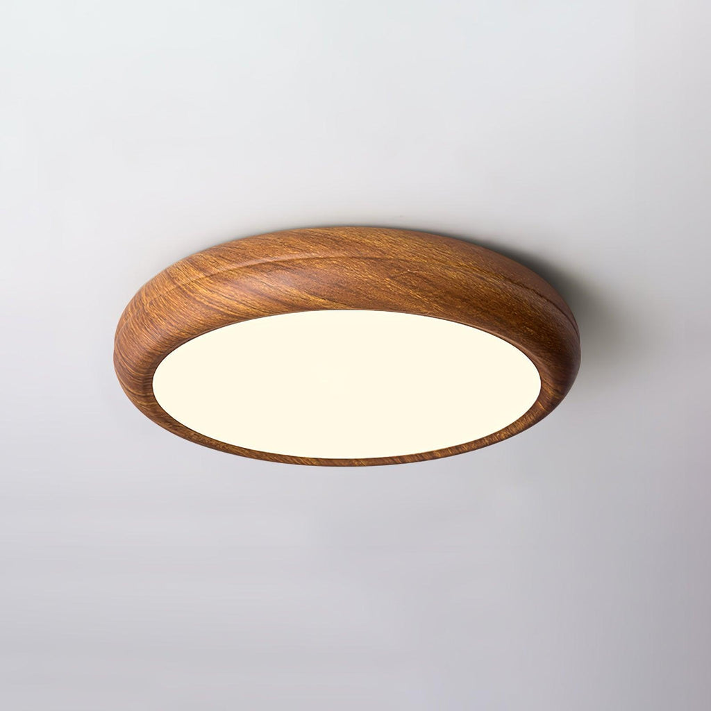 Lampa Sufitowa Drewniana Okrągła LED