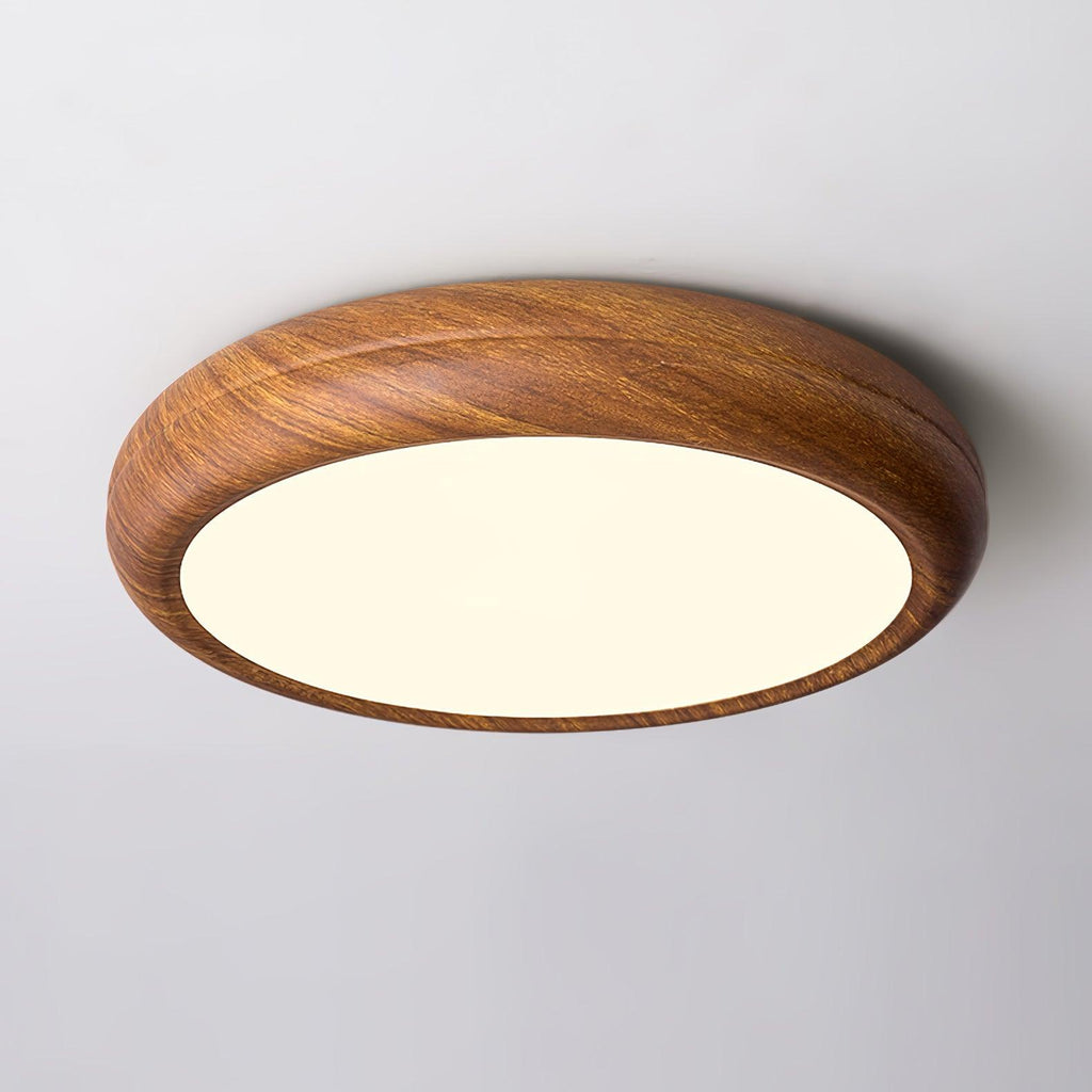 Lampa Sufitowa Drewniana Okrągła LED