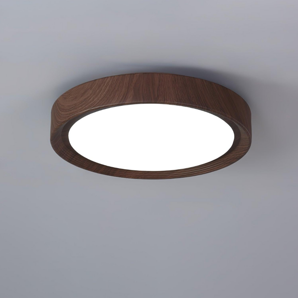 Lampa Sufitowa Drewniana Okrągła LED