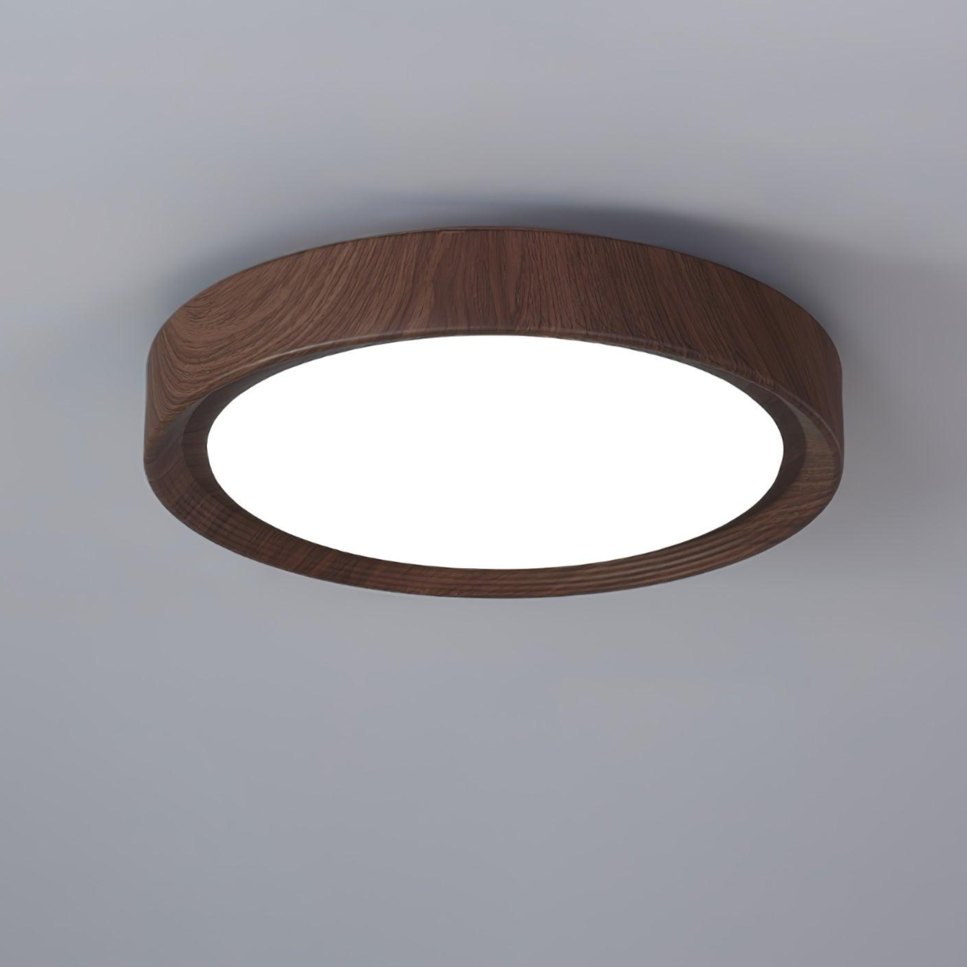 Lampa Sufitowa Drewniana Okrągła LED
