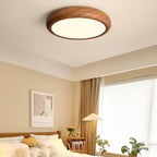 Lampa Sufitowa Drewniana Okrągła LED