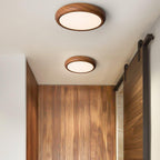Lampa Sufitowa Drewniana Okrągła LED