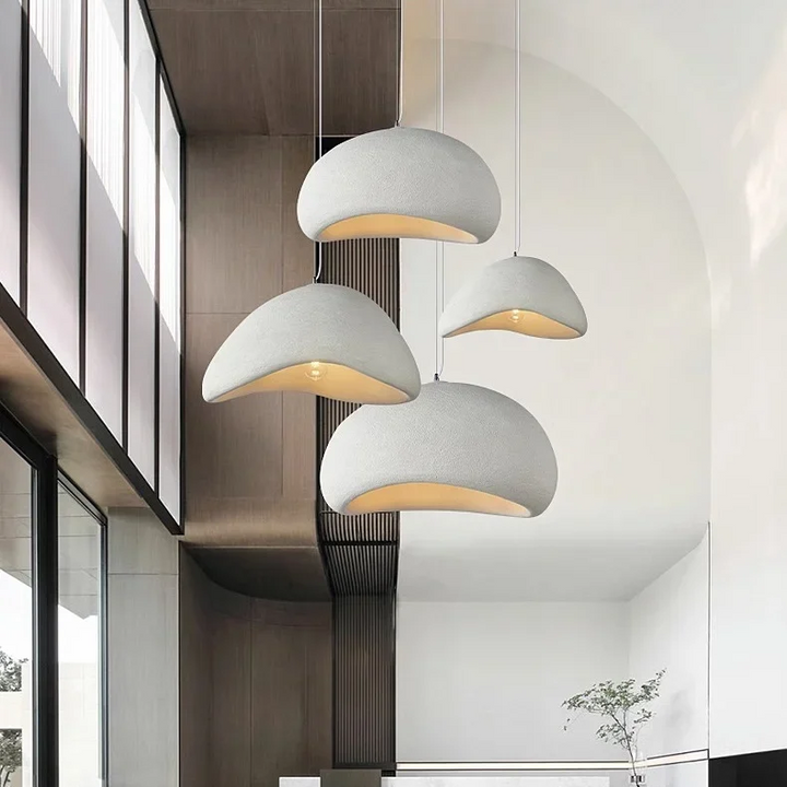 Lampa sufitowa Wabi Sabi z włókna szklanego, styl nordycki