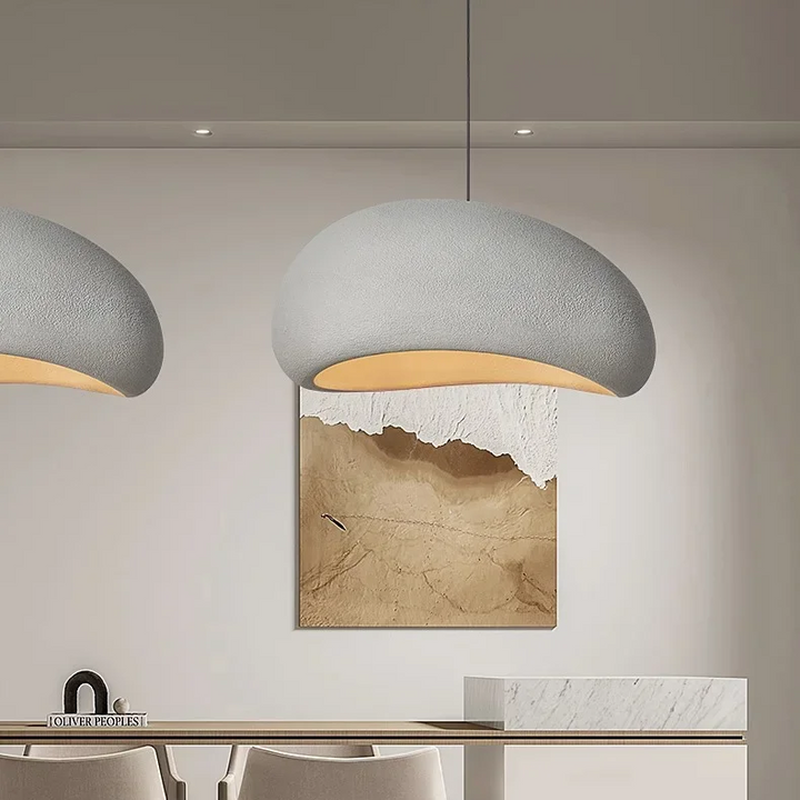 Lampa sufitowa Wabi Sabi z włókna szklanego, styl nordycki