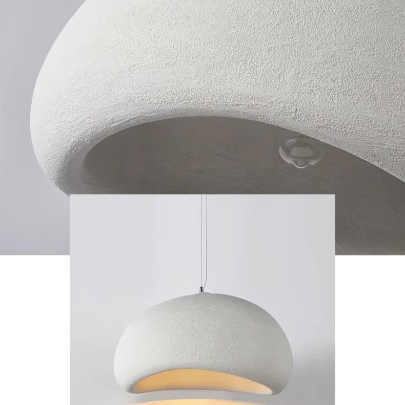 Lampa sufitowa Wabi Sabi z włókna szklanego, styl nordycki