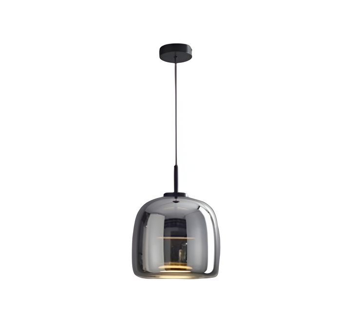 Nowoczesna lampa sufitowa z szklaną kloszem i LED, styl retro