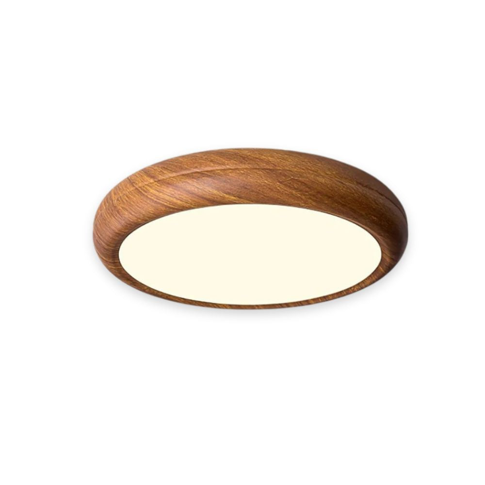 Lampa Sufitowa Drewniana Okrągła LED