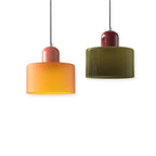 Lampa stołowa ze szklanego kolorowego klosza – geometryczny design