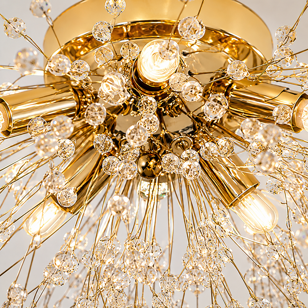 Lampa sufitowa Dandelion Crystal – nowoczesny żyrandol w stylu fajerwerków