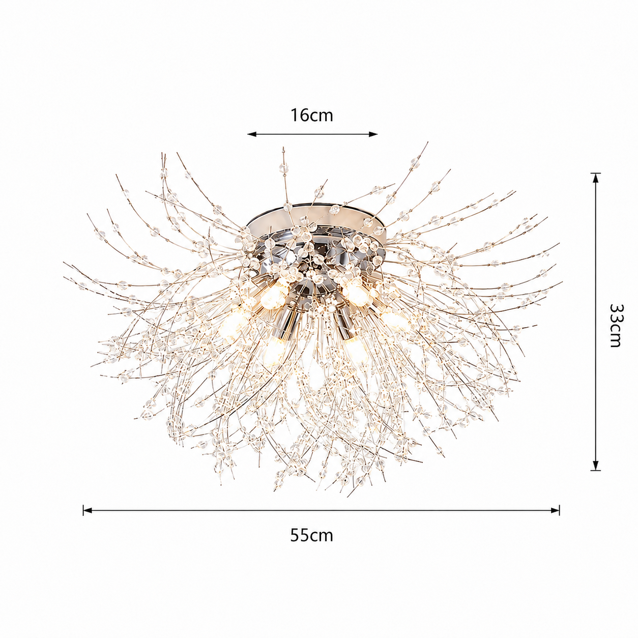 Lampa sufitowa Dandelion Crystal – nowoczesny żyrandol w stylu fajerwerków